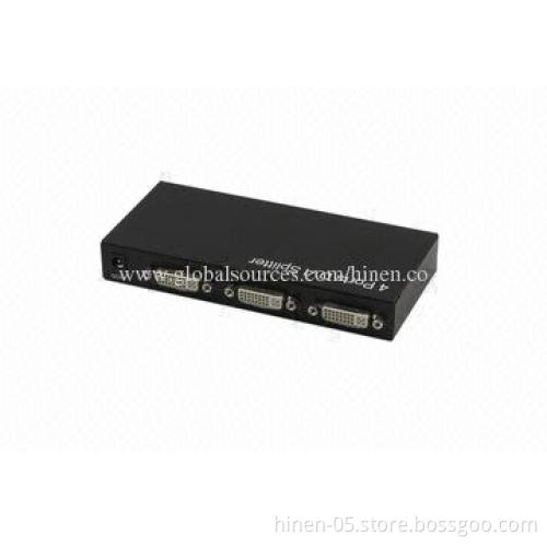 4-port DVI Splitter, Supports Highest Video Resolution 1,080p